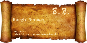 Bergh Norman névjegykártya